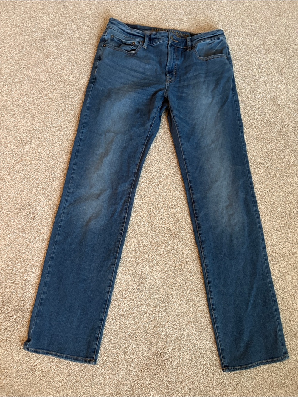 American Eagle Outfitters Men's Straight Leg Jeans - Dark Blue Wash